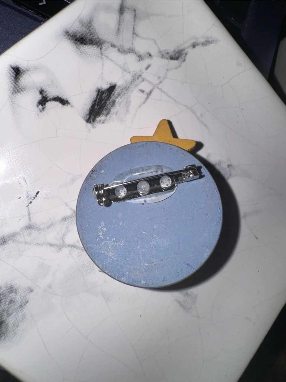 Vintage Handmade 'A Savior is Born' Mini Nativity Pin with Star